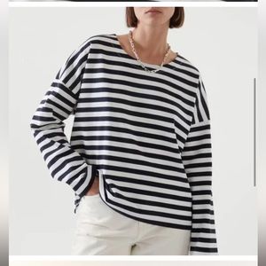Cos Boxy Fit Long Sleeve Striped Top Gently Worn